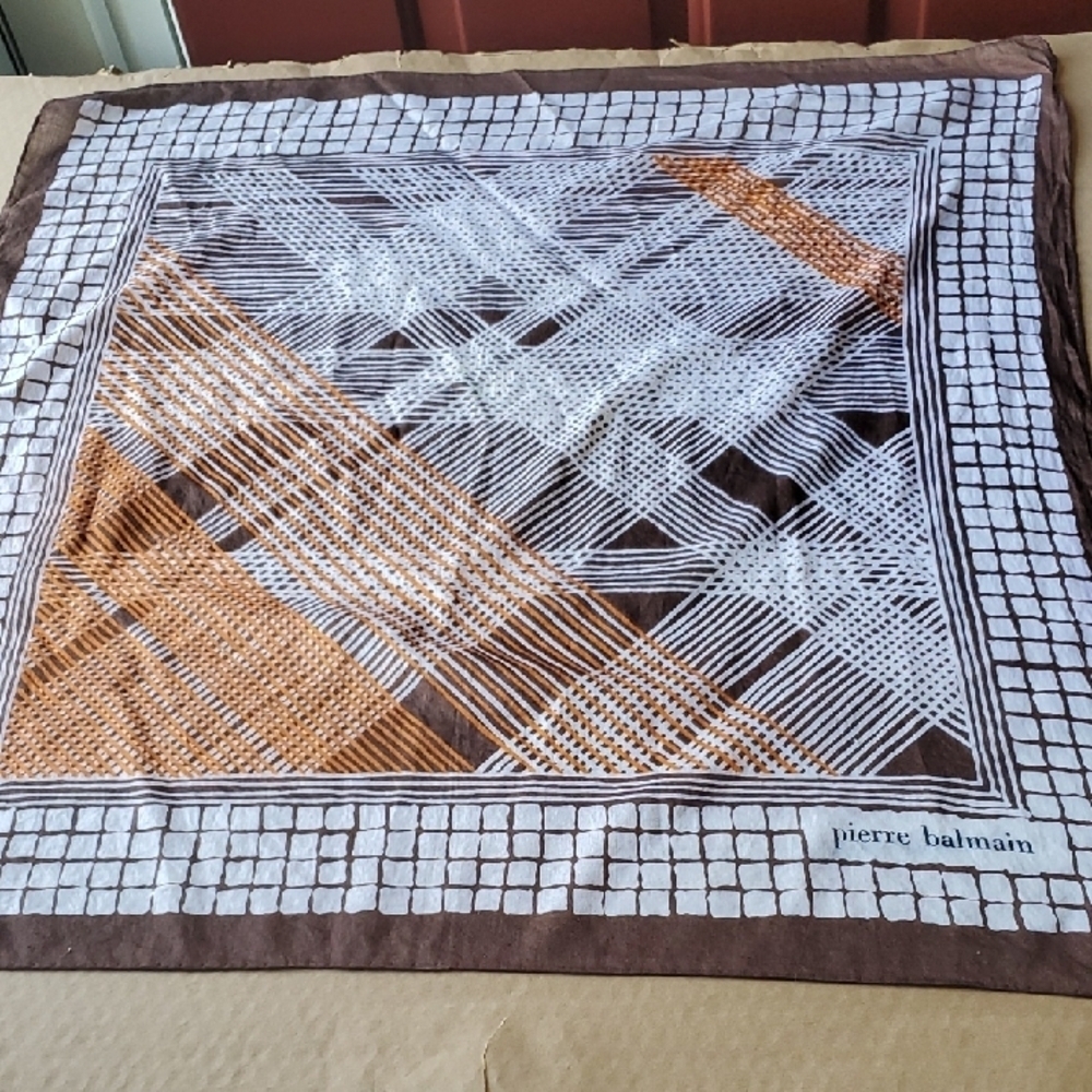 Pierre Balmain Brown and Orange Scarf